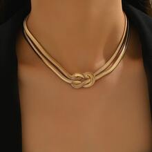 1pc Gold/Silver Color Random  Necklace Choker  Bohemian Style Bling Bling Pendant Necklace, Elegant Sophisticated Simple Luxury Fashion Cute, Suitable For Daily Wear, Dates, Parties, Vacations, Holidays, Anniversaries, Birthdays.(Random Style) - 金色 - 隨機樣式 - 查看 7