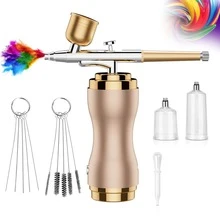 Rechargeable Wireless Airbrush Kit With Compressor - Suitable For Nail Art, Painting, Cake Decorating, Anti-Clogging High Pressure Airbrush Set With 0.3mm Nozzle Tool - Champagne - View 7