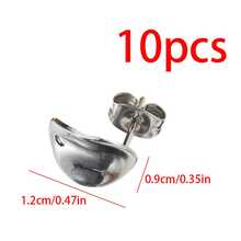 10个不锈钢弯曲不对称几何耳环，带耳塞，适合DIY耳环饰品制作 - 10Pcs - 查看 11