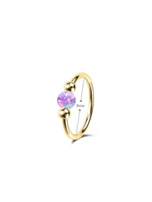 Khuyên mũi đá Opal 18G, 8mm/10mm, thép không gỉ 316L chất lượng phẫu thuật, không gây dị ứng - Thích hợp cho xỏ lỗ mũi/vách ngăn và xỏ sụn tai, unisex, thích hợp đeo hàng ngày, thúc đẩy quá trình lành vết thương, thích hợp cho lỗ xỏ mới, thoải mái khi đeo, không ảnh hưởng đến giấc ngủ. - Vàng - Xem 14
