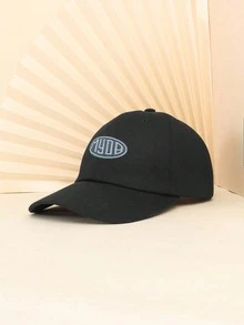 1 Peça Boné de Beisebol Casual Respirável com Bordado da Letra MYOB, Adequado para Uso Diário, Verão, Praia, Chapéu, Férias, Viagem - Preto - Visão 2