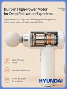 1200mAh Portable High-Frequency Muscle Relaxation Fitness Massager, Full Body Deep Tissue Massage, Pain Relief, Sports Recovery Vibration Massager - White - View 4