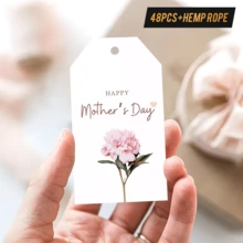 48 thẻ quà tặng "Chúc mừng Ngày của Mẹ", được làm từ dây gai với thiết kế hoa mẫu đơn trang nhã, thích hợp làm quà tặng Ngày của Mẹ, quà tặng cho phụ nữ và những món quà nhỏ ý nghĩa, truyền tải những tình cảm tuyệt vời và lòng biết ơn. - A - Xem 4