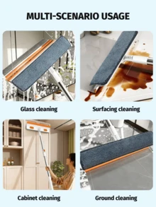 1 Set Window Cleaning Squeegee And Scrubber - Multi-Surface Plastic Bristle, Stainless Steel Handle, Versatile Glass And Floor Cleaner For Home And Outdoor Use, Ideal For Living Room, Bedroom, Toilet - Perfect Gift For Holidays - A - View 7