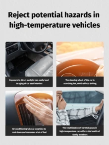 1 Stück Sonnenschutz Auto Regenschirm für den Sommer, faltbarer reflektierender Sonnenschirm für die Autoscheibe, Königsgrößen UV-Schutz Sonnenblende Regenschirm geeignet für alle Größen von Autoscheiben, dick, titansilber, wärmedämmend und UV-blockierend - A - Übersicht 8