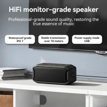 Reletech Altavoz Bluetooth resistente al agua con graves potentes, sonido envolvente, a prueba de polvo y a prueba de caídas, portátil para uso en exteriores - Ver 3