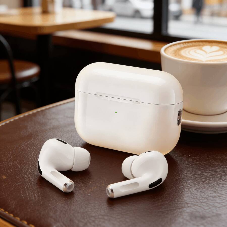 真无线蓝牙耳机 - 兼容苹果和安卓设备，内置麦克风，防汗，续航长达 24 小时 - 白色 - 查看 1