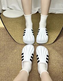 Adidas Originals AdiFOM SUPERSTAR MULE Comfortable & Durable Slide Sandals, Unisex, White & Black - White - View 7