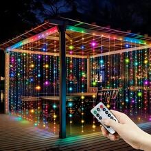 节日花环装饰串灯，8种灯光模式，USB供电，适用于约会、家庭聚会、房间、卧室、窗帘、露营、露台、背景墙、圣诞节、万圣节、生日、情人节、浪漫婚礼派对装饰 - USB窗簾燈串 - 查看 15