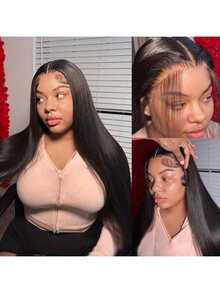 360 Lace Frontal Hairpiece Wig, Natural Black Hair For Women, Hand-Tied Hair Extension - Natural & Black - View 6