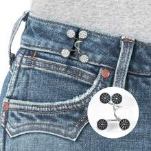 2/4/6Sets Jeans Waist Adjuster Buckle Waist Tightening Tool Elastic Button Waistband Size Adjustable Tightening Accessory - A - View 4
