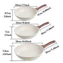 ABKOK 【1件/3件套】铝制煎锅套装（20厘米/24厘米/28厘米煎锅），双层底 - 适用于炉灶和电磁炉，轻便快速加热，可单独购买煎锅或购买整套炊具。 - 查看 2