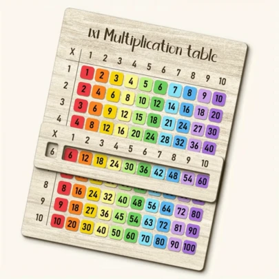 1 Set 1x1 Multiplication Table Wooden Cards, Colorful Digits, Math Classroom Learning Tool, Student Math Learning Supplies, Educational Aids