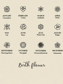 Birth Flower Name Necklace, Personalized Birth Month Flower Jewelry, Gold Custom Name Necklace, Birthday & Christmas Gift For Her - Multicolor - View 13