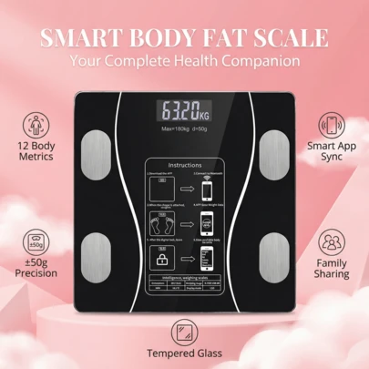 SOKANY Intelligent Electronic Bathroom Scale, Battery Powered, Wireless Design, No Charging Required, Body Fat Monitoring Function, Unisex Home Use