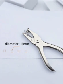 1个单孔打孔器，省力金属打孔器，圆孔打孔钳，一次最多可打8张纸！ - 圓形孔徑 - 查看 12