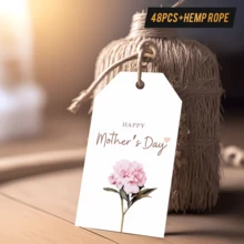 48 thẻ quà tặng "Chúc mừng Ngày của Mẹ", được làm từ dây gai với thiết kế hoa mẫu đơn trang nhã, thích hợp làm quà tặng Ngày của Mẹ, quà tặng cho phụ nữ và những món quà nhỏ ý nghĩa, truyền tải những tình cảm tuyệt vời và lòng biết ơn. - A - Xem 6