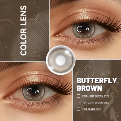  Lentes de contacto de color desechables de efecto de agrandamiento Lalens de 1 par, de uso semestral, de 14.2 mm, de color marrón natural suave, para uso diario con maquillaje y atuendos casuales, lentes de contacto cómodas para ojos marrones claros/oscuros/negros, lentes de belleza para los ojos