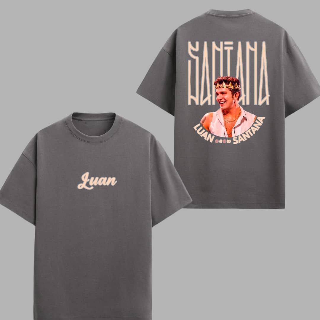 Luan Santana T-Shirt, Exclusive Artwork, Premium Print, Fans, Luanetes, Country Music Show, Historical Record. - Xám - Xem 1