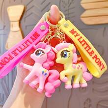 MY LITTLE PONY 1pc Rainbow Keychain - Cute Cartoon Character Plastic Pendant, Bag Accessory, Suitable For Halloween, Christmas, Birthday Gifts Kawaii Vacation Essentials Bag Accessories Bag Charm Accessories Charms For Bag Teacher Gifts - Multicolor - View 2