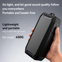 Reletech Altavoz Bluetooth resistente al agua con graves potentes, sonido envolvente, a prueba de polvo y a prueba de caídas, portátil para uso en exteriores - Ver 5