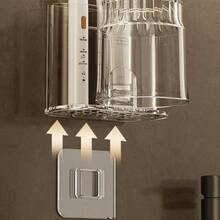 Toothbrush Holder, Rinse Cup, Perforated Storage Rack, Toothbrush Cup, Toothbrush Holder, Toothbrush Cup, Wall-Mounted Bathroom Toothbrush Cup Holder - Black - View 6