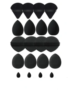 5/10/20/30/40/50/60/80/100pcs Makeup Sponge Set, Includes: 10 Liquid Foundation Sponges + 10 Mini Liquid Foundation Sponges + 10 Triangle Powder Puffs (For Loose Powder & Setting) + 10 Air Cushion Puffs (For Face Makeup) + 10 Mini Air Cushion Puffs (For Concealer), Suitable For Makeup, Home Decor, Vanity, Travel, Bedroom, Makeup Tools, Puffs, Makeup Sponge, Affordable, Gift For Her - Black - View 5