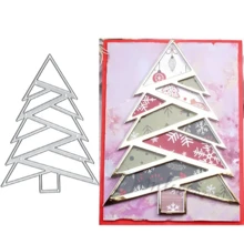 Molde metálico con forma de árbol, plantilla troquelada, molde de corte con marco de árbol, para manualidades de scrapbooking, álbumes de fotos hechos a mano, elaboración de tarjetas de álbumes de fotos, molde de papel en relieve para scrapbooking - blanco plateado - Ver 1