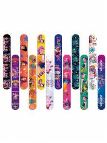 12pcs Cartoon K-POP Clap Bracelets, Anime Clap Bracelets, Birthday Party Supplies, Photo Props, Holiday Gifts - Multicolor - View 2