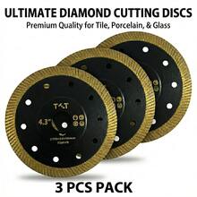 3片装 4.3英寸/4.5英寸/5英寸金刚石锯片，适用于切割瓷砖、大理石、花岗岩，超薄涡轮网状边缘切割轮 - 鑽石鋸片 - 查看 7