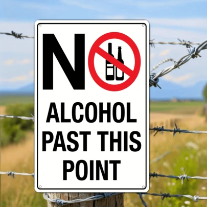 2D Flat, 1pc Iron "No Drinking" Sign, Metal Plaque Wall Decor, 2D Flat Outdoor Wall Art Gift, 20*30cm/8*12in, Frameless, 2D Flat