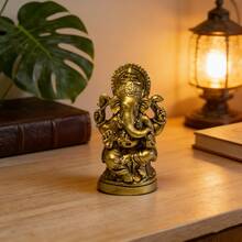 1pc Southeast Asian Resin Sculpture, Home Decor Figurine - Sweep Gold - View 6