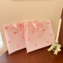 50pcs Party Gift Clothing Packaging Bags, High-End Women's Shopping Bags, Handheld Storage Bags, Small Dot Pattern Packaging Bags, Wedding Packaging Bags, Gift Packaging Bags, Reusable Packaging Bags, Thick Waterproof Portable Large Capacity Tote Bags, Outdoor Travel Daily Necessities Storage Bags. Suitable For Holidays, New Year's, Weddings, Parties, Shopping Bags, Birthday Gift Bags, Party Gift Bags - Packaging Bags - View 3
