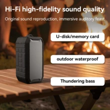 Reletech Altavoz Bluetooth resistente al agua con graves potentes, sonido envolvente, a prueba de polvo y a prueba de caídas, portátil para uso en exteriores - Ver 7