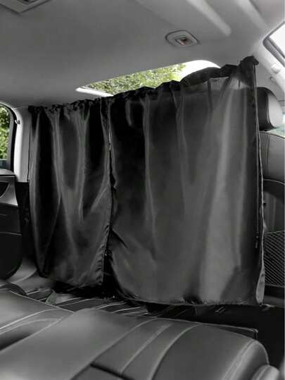 Universal Car Privacy Curtain Set - Black Privacy Partition With Sun Shade, UV Blocking & Heat Insulation - With Hooks And Hook And Loop, Easy Installation For Sedan, SUV, Van, Truck