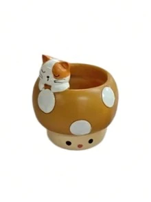 Cute Mushroom Kitchen Utensil Holder - Kawaii Animal Decorative Storage Organizer For Countertop, Spoon & Chopstick Caddy, Ideal For Home Kitchen & Dining Table, Fun Cartoon Design Gift - Multicolor - View 13