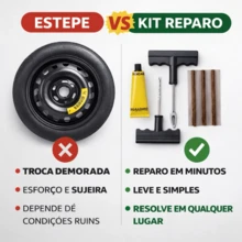 Kit Reparo Rápido Prático Versátil Para Furo em Pneu 6 Peças Viagem Segura - A - Visão 3
