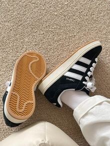 Adidas Originals CAMPUS 00s 皮革舒适百搭运动鞋，低帮滑板鞋，男女通用黑白配色 - 黑與白 - 查看 10