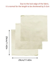 3块30x30厘米锁边绣布，精密锁边，防掉毛，防起球，面料光滑细腻，适合用作桌面装饰底布、布艺收纳袋内衬，也适用于各种手工项目。 - 鎖邊戳繡布 - 查看 6