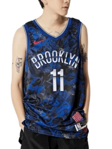 Nike Basketball Jersey, Sporty Loose Fit, Sleeveless Basketball Vest, Men's, Blue - Blue - View 2