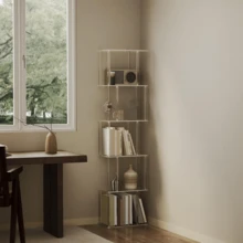 Kệ sách hình học bằng acrylic, kệ sách hình chữ S trong suốt, kệ sách mở hiện đại, phù hợp cho phòng khách, phòng ngủ, văn phòng. - Trong suốt - Xem 4