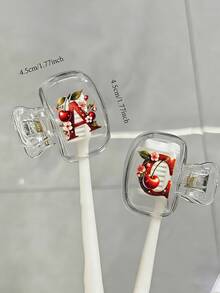 Cherry Shiny Gold & Red Letter Toothbrush Holder - Cute Design Travel And Home Storage Box With Transparent Lid, Compact Portable Design For Easy Carrying, Protects Toothbrush Head, Features Dual Drainage And Ventilation, Suitable For Home, Dorm And Travel Use | Cute Toothbrush Head Storage Box, Suitable For Bathroom Storage, Suitable For Home And Dorm Use - Multicolor - View 10