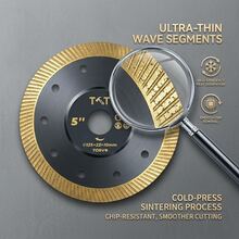 3片装 4.3英寸/4.5英寸/5英寸金刚石锯片，适用于切割瓷砖、大理石、花岗岩，超薄涡轮网状边缘切割轮 - 鑽石鋸片 - 查看 3