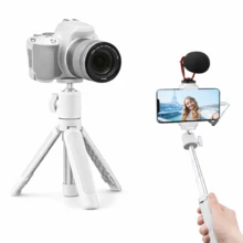 Mini Camera Tripod With 360° Ball Head, Foldable Tabletop Stand And Telescopic Handheld Grip, 1/4" Screw Mount For Camera, Action Camera, Ring Light And Phone Clip - Multicolor - View 5