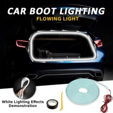 1 Piece, 157-Inch/400cm Automotive LED Light Strip, White Light, Dynamic Flowing Car Trunk Light Strip, Flexible Trunk LED Light Strip, Easy To Install, Universal, Suitable For Sedans And SUVs, Valentine's Day Gift. - White - View 9