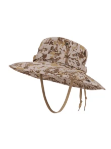 1顶可折叠户外迷彩遮阳帽，大帽檐防风防紫外线透气，男女通用钓鱼徒步战术渔夫帽，节日礼物 - K - 查看 16