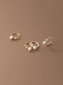 Natural Freshwater Pearl Clip-On Earrings, Unique High-End Earrings Gift For Girlfriend, Bestfriend - Multicolor - View 4