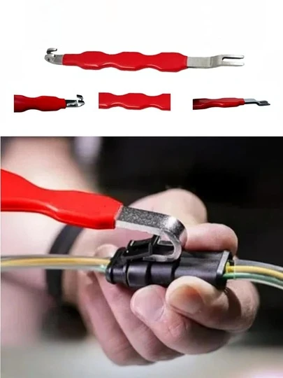 1pc Electrical Clip Removal Tool, Automotive Electrical Terminal Connector Separator Removal Tool, Automotive Wire Harness Plug Puller, Engine Sensor Extractor, Automotive Maintenance Too