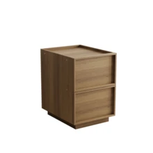 Medieval-Modern Oak Bedside Table, 38 X 48 X 50 Cm, Bedroom Bedside Table, Handleless Drawer Design, 1 Piece. - Maroon - View 9
