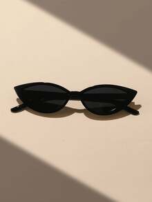 1 pieza Gafas de moda con montura pequeña y forma de ojo de gato en color negro, elegantes y de estilo vintage - Multicolor - Ver 3